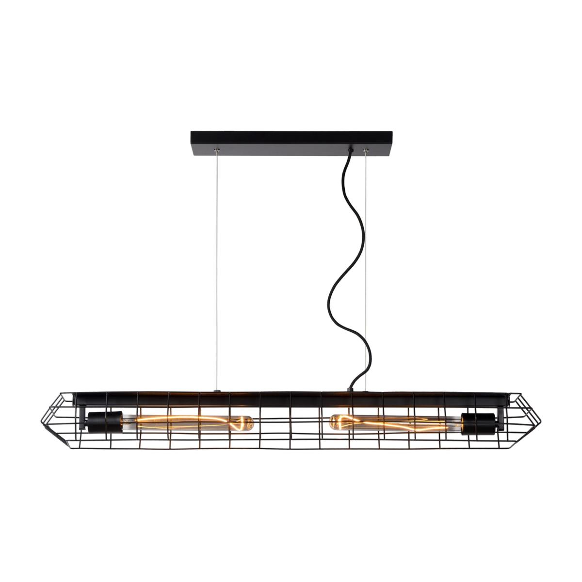 Lattice Industrial Bar Pendant Light Black - Black