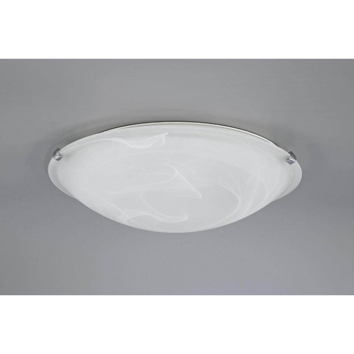 Chester Flush Ceiling 400mm Round, E27, Polished Chrome, Alabaster Glass - Polished Chrome – image 2