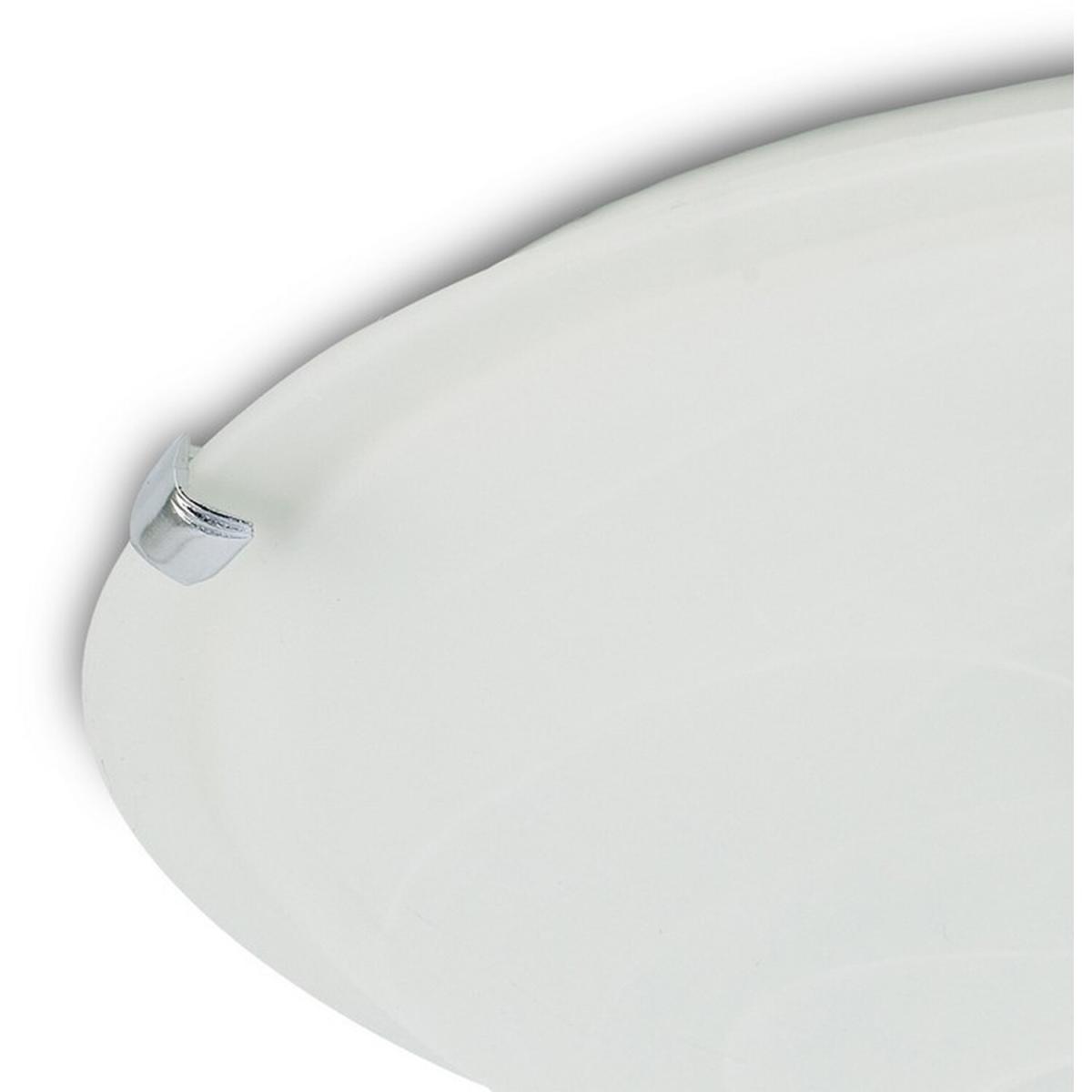 Chester Flush Ceiling 400mm Round, E27, Polished Chrome, Alabaster Glass - Polished Chrome – image 3