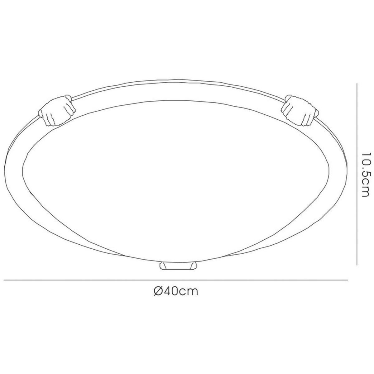 Chester Flush Ceiling 400mm Round, E27, Polished Chrome, Alabaster Glass - Polished Chrome – image 5
