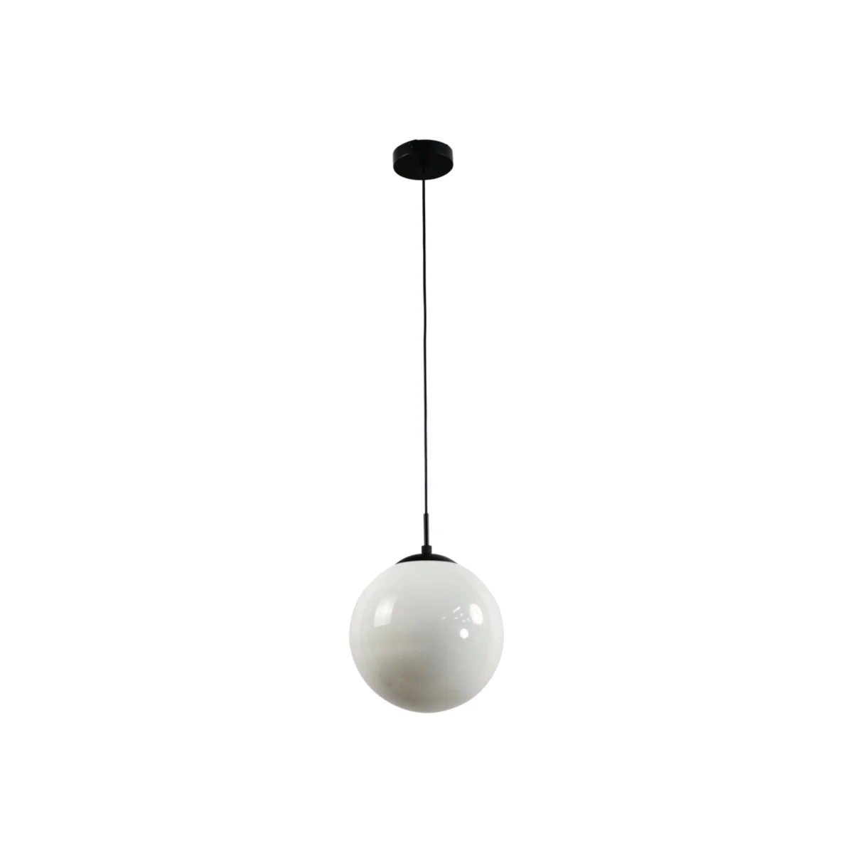 Grosvenor Black Pendant Light With Glass Globe - Black & White – image 1