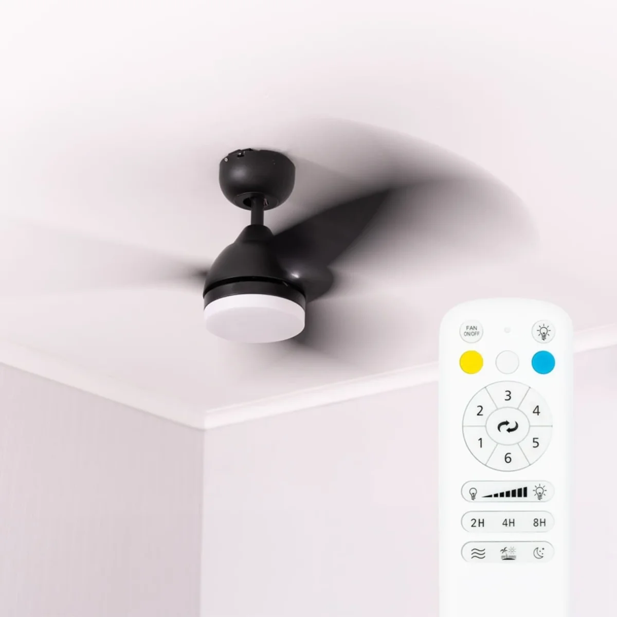 Matte Black 36" 3 Blade Ceiling Light Fan with Remote Control - Black – image 3