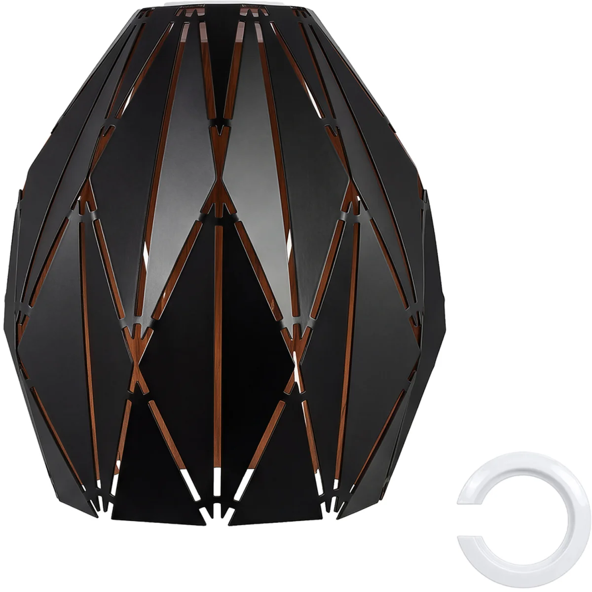 Ceiling Light Shade Pendant Metal Lampshade Easy Fit Geometric - Black – image 4