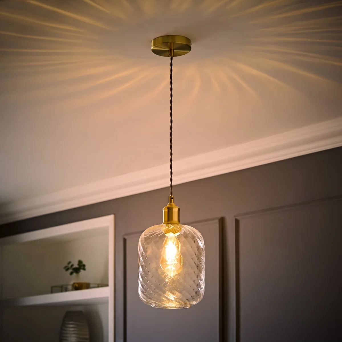 Emery Swirl Glass Diner Ceiling Light - Brushed Gold / 0 – image 2