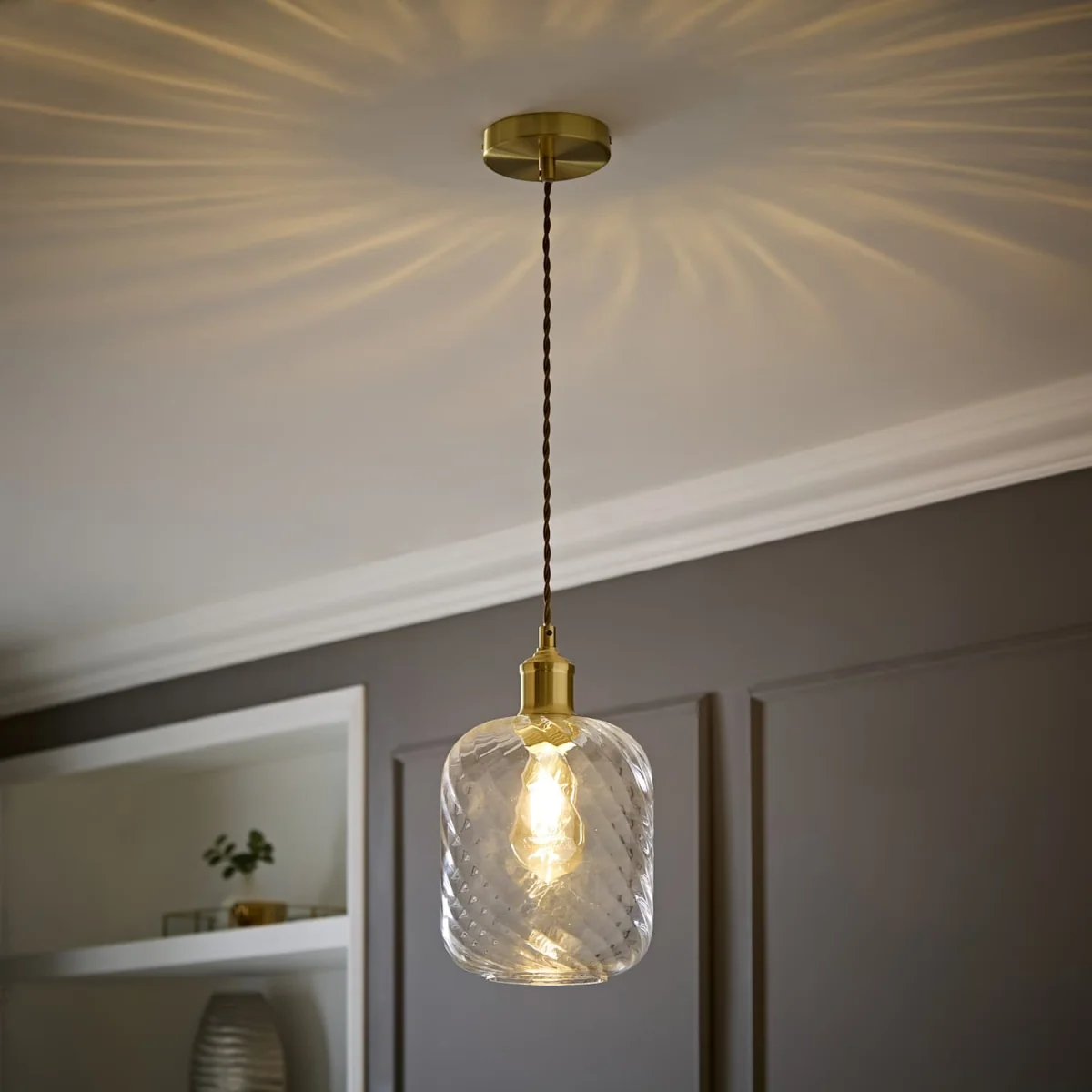 Emery Swirl Glass Diner Ceiling Light - Brushed Gold / 0 – image 1