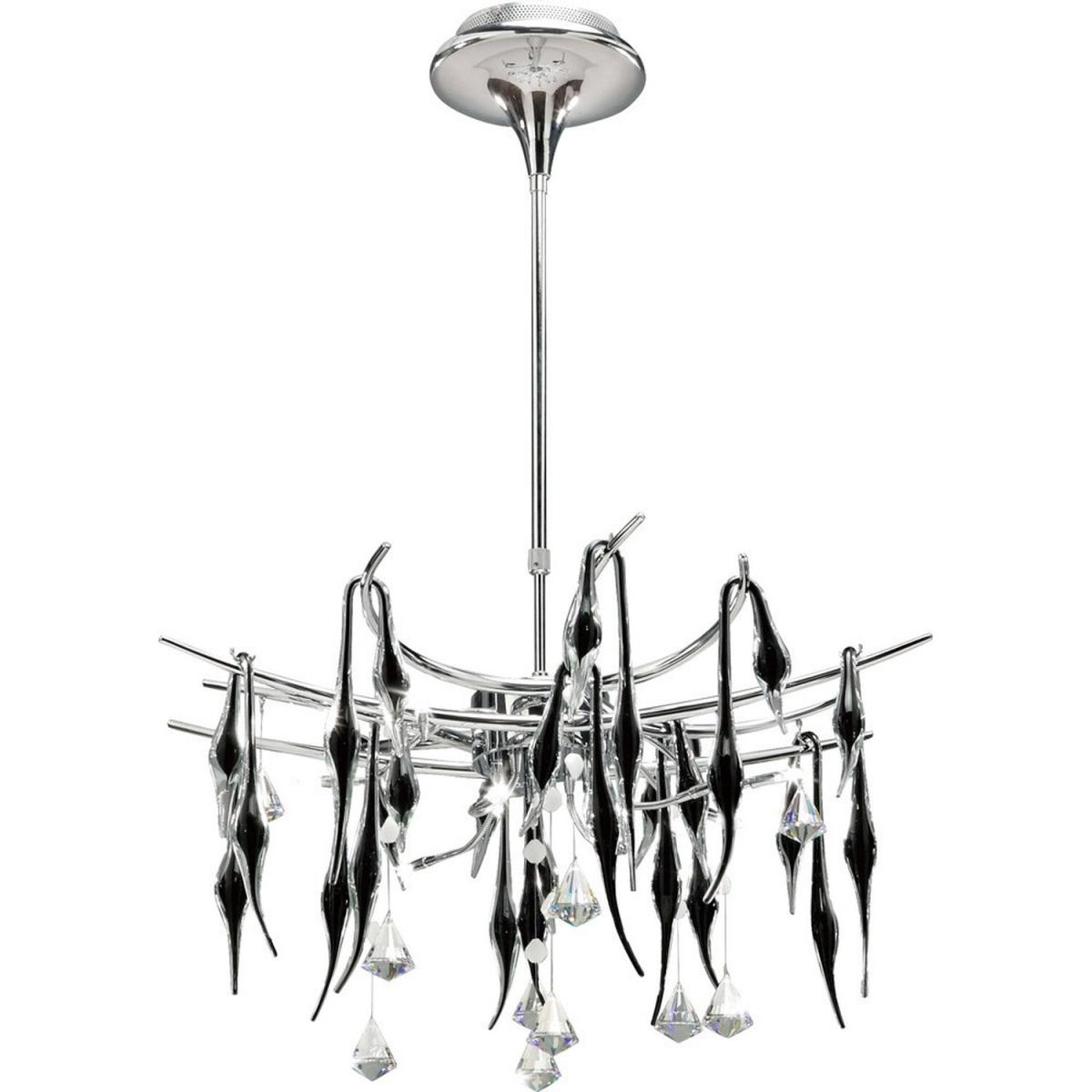 Cygnet Ceiling Pendant 12 Light Polished Chrome, Black Glass, Crystal - Polished Chrome – image 3