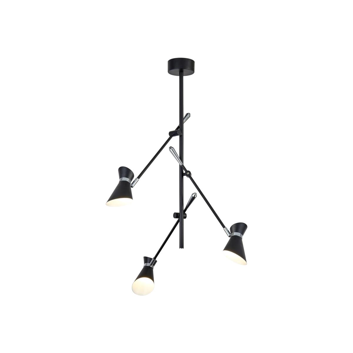 3 Light Ceiling Pendant Matt Black - Black