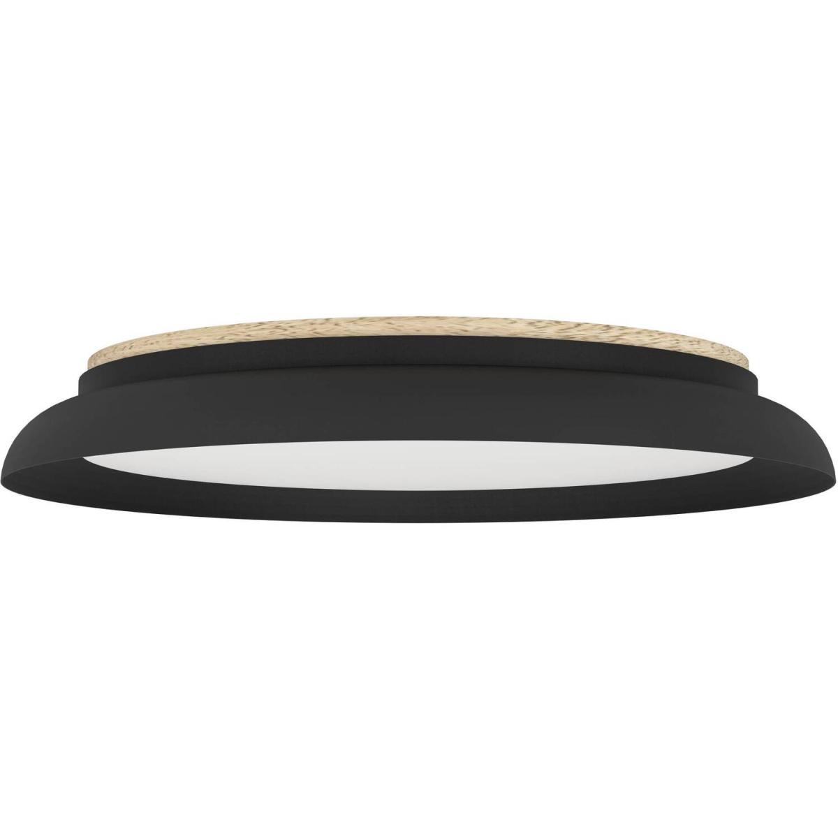 EGLO Penjamo 1 LED White Flush Ceiling Light With Black Metal Shade - Black, Brown – image 2