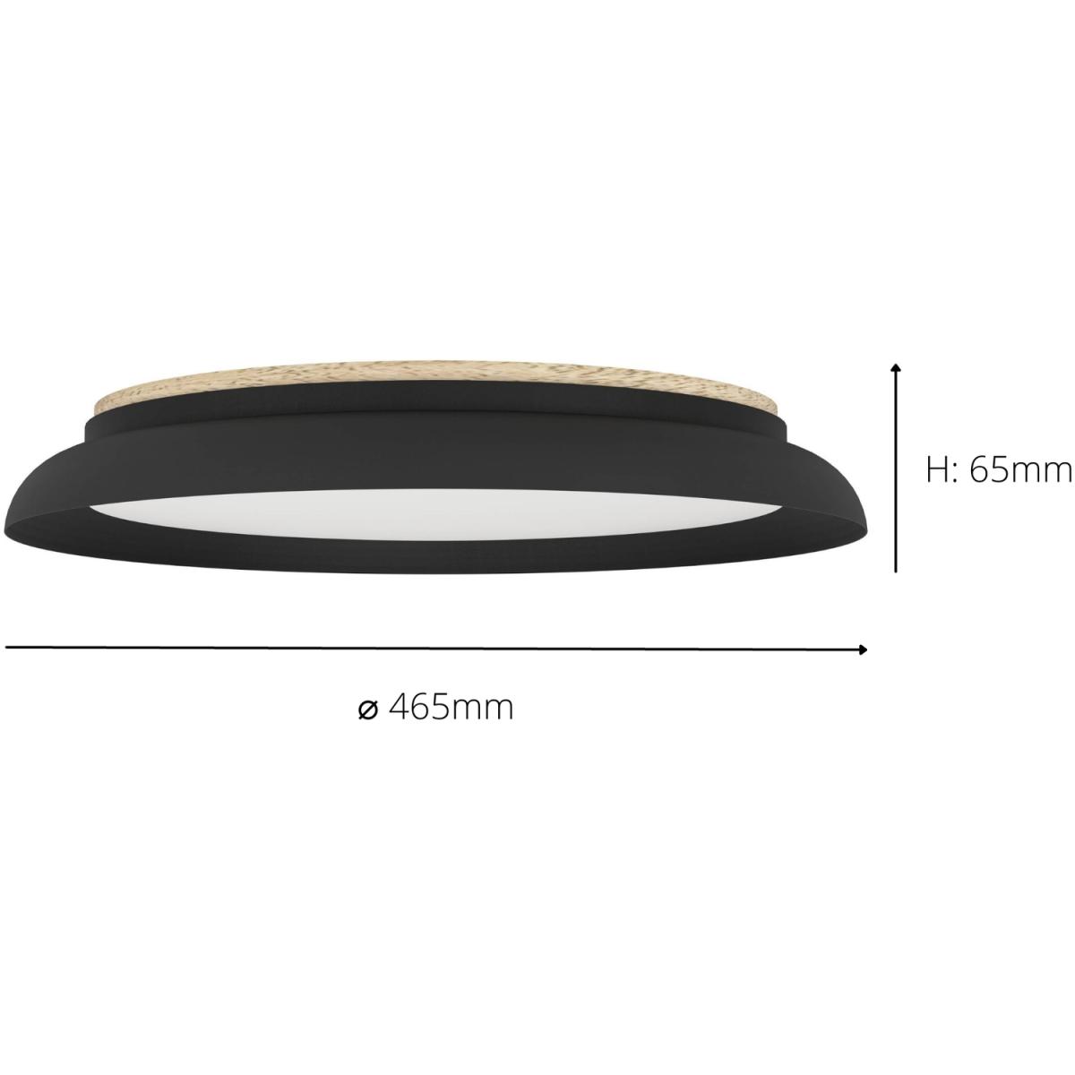 EGLO Penjamo 1 LED White Flush Ceiling Light With Black Metal Shade - Black, Brown – image 4