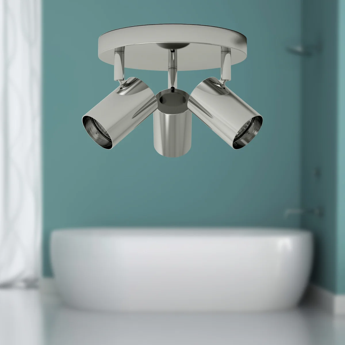 Eden Chrome Bathroom 3 Light Round Adjustable Spotlight - Polished Chrome Plate – image 4