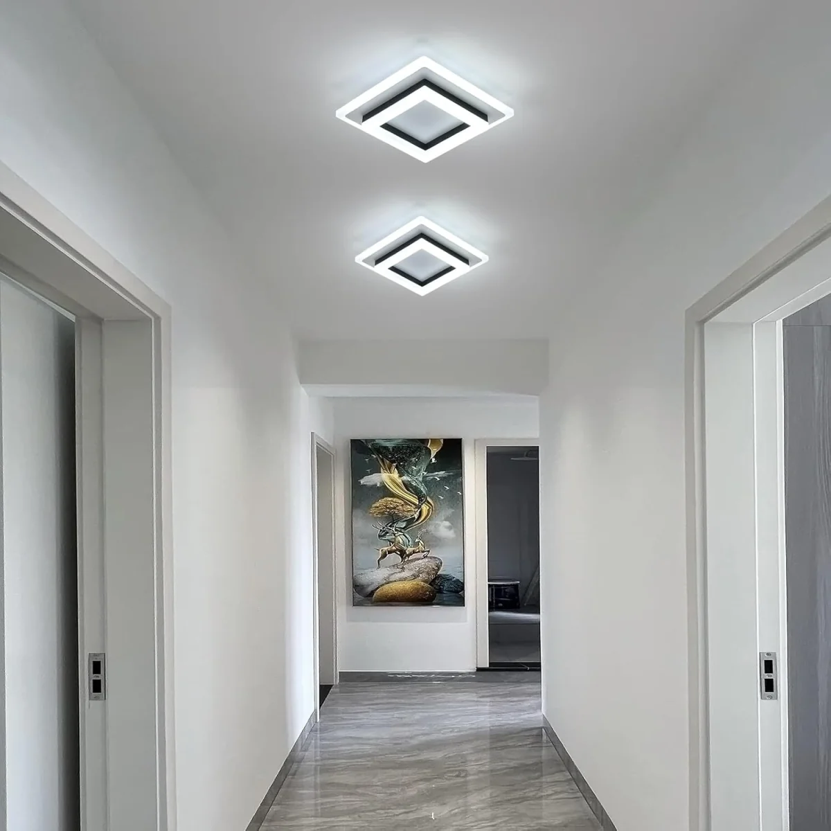 GOECO LED Ceiling Light 24W Modern LED Ceiling Light Square 6500K - Black – image 4