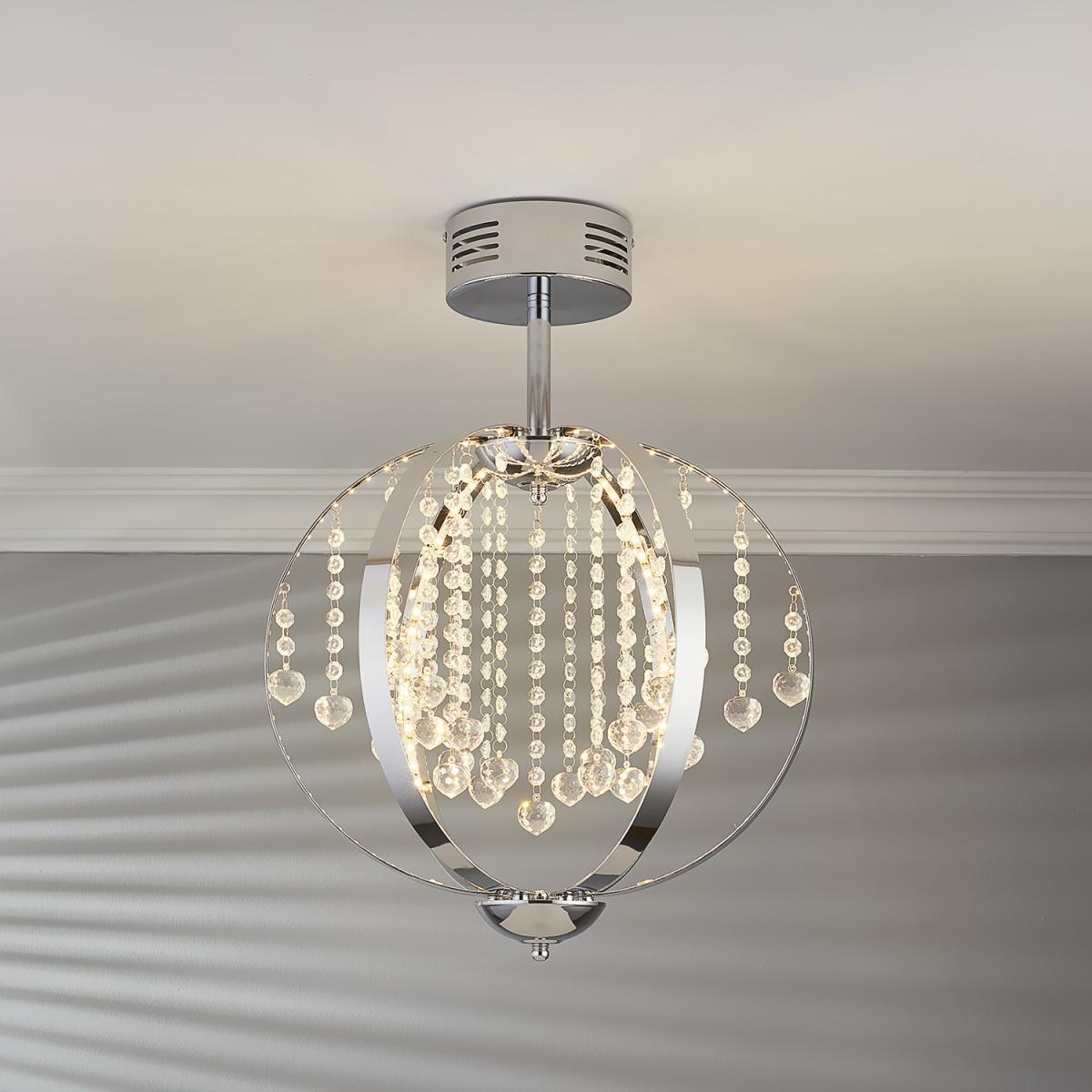 Chrome Orb Jewelled Flush Fitting – image 3