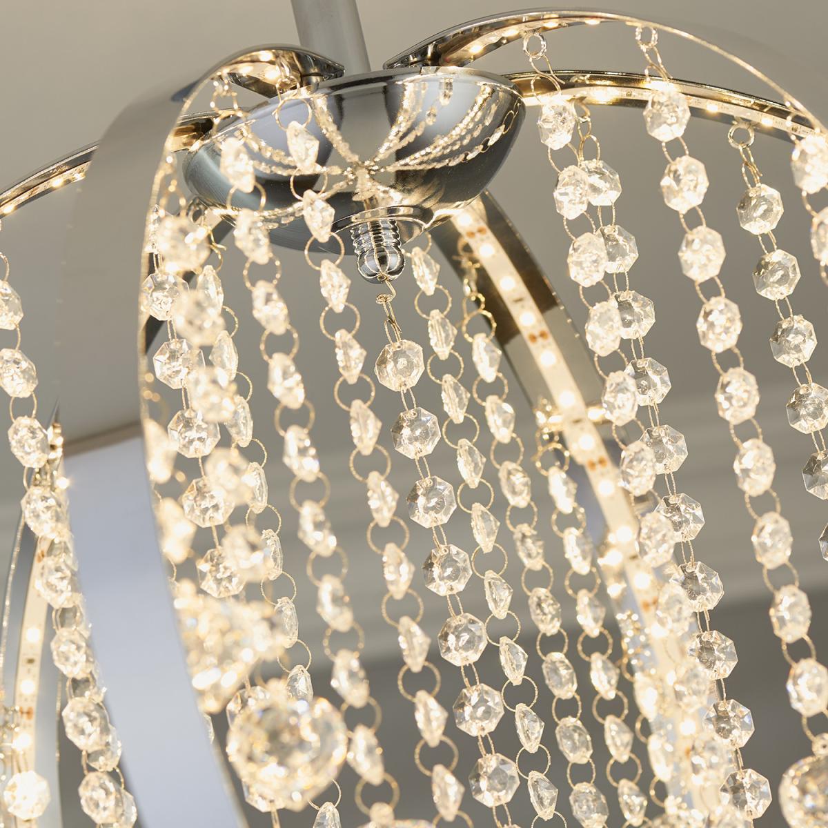 Chrome Orb Jewelled Flush Fitting – image 4