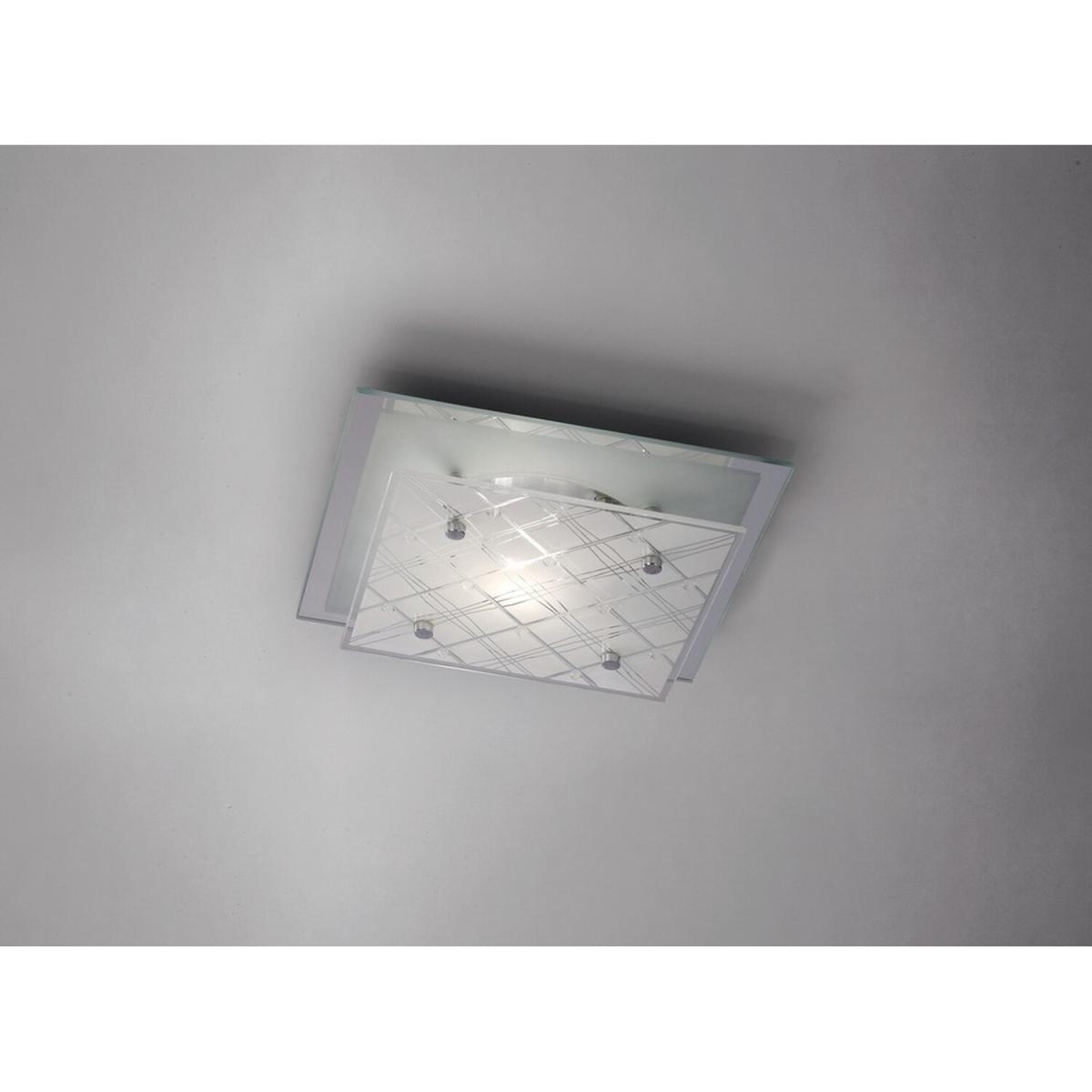 Aries Flush Ceiling Square 1 Light Small Polished Chrome, Glass - Polished Chrome – image 2