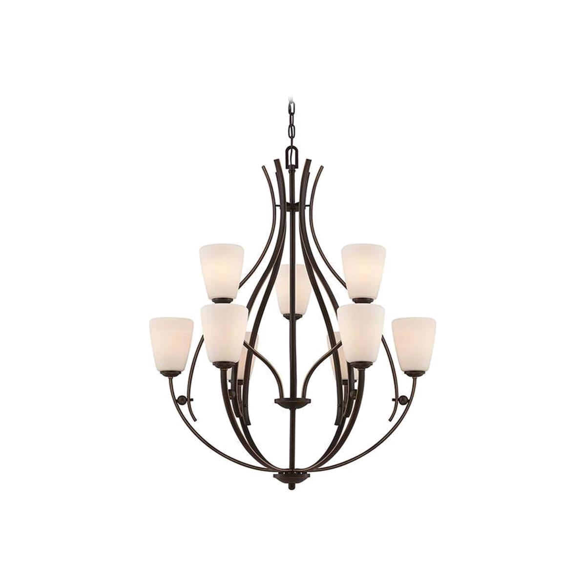 Chantilly 9 Light Multi Arm Chandelier Palladian Bronze Finish, E27 - Palladian Bronze