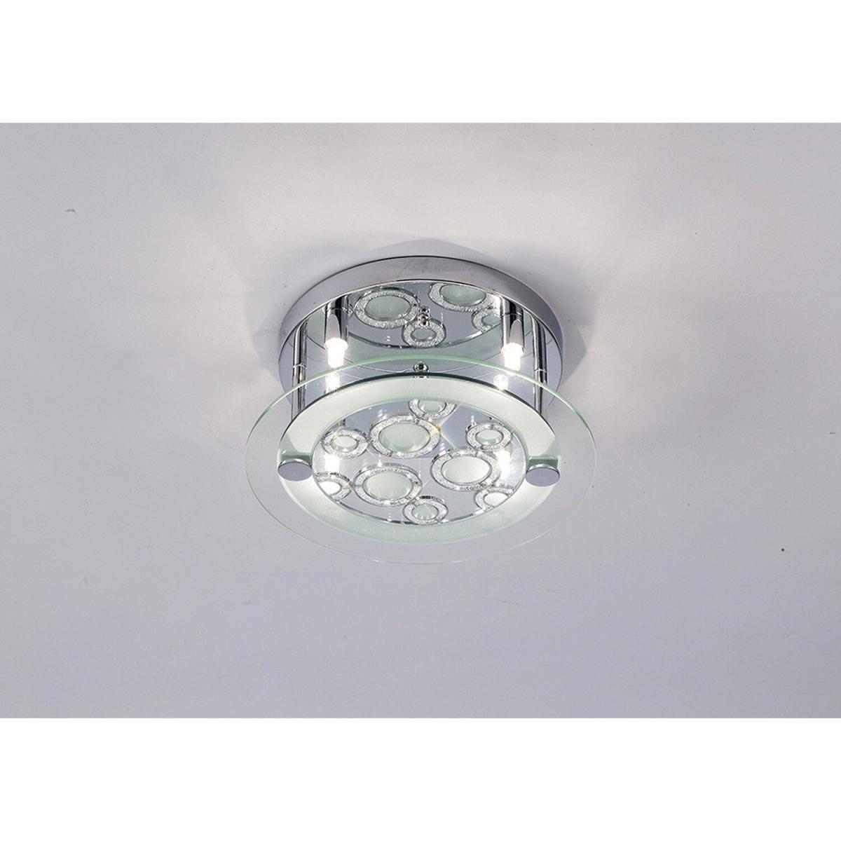Destello Ceiling Round with Circle Pattern 4 Light Polished Chrome, Crystal - Polished Chrome – image 2