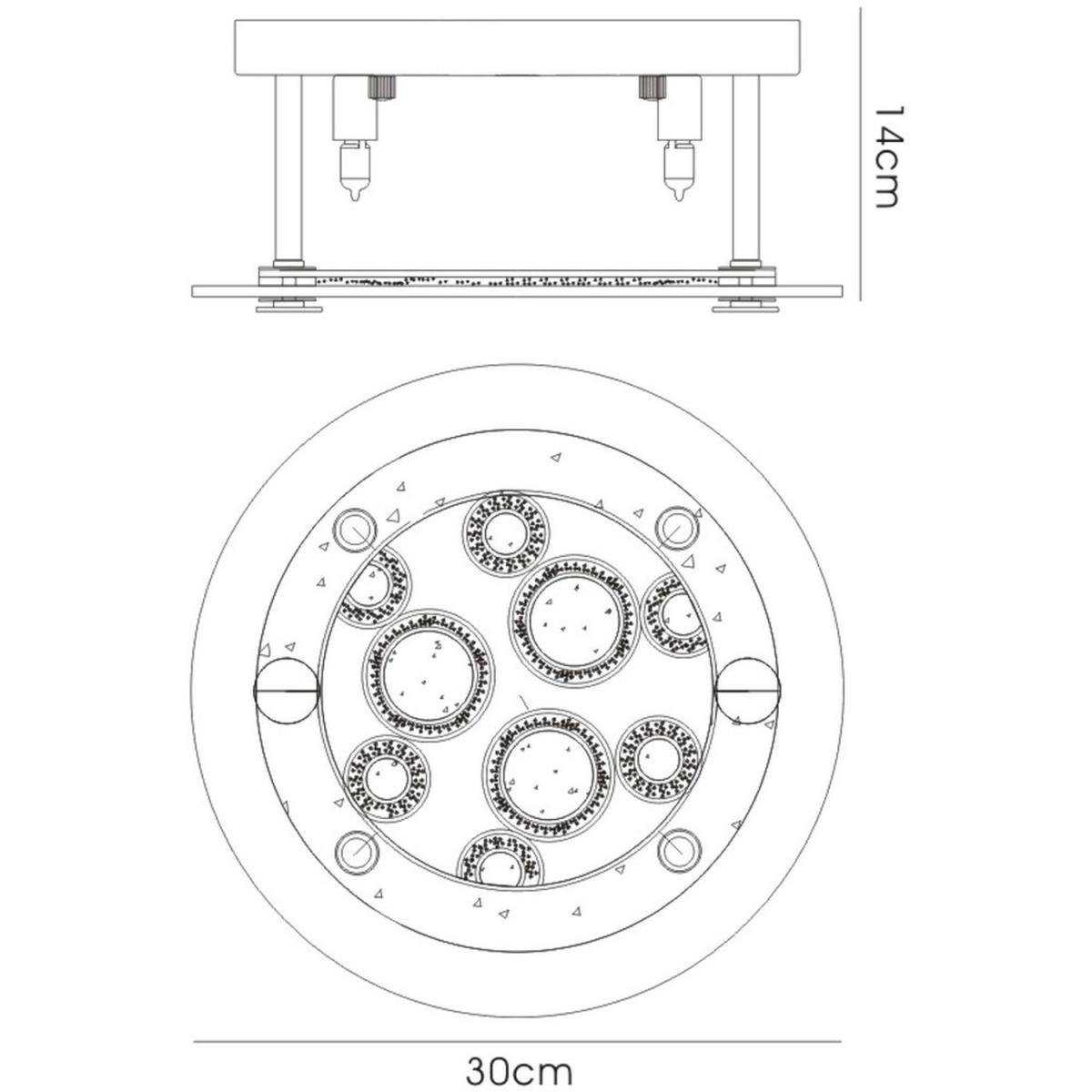 Destello Ceiling Round with Circle Pattern 4 Light Polished Chrome, Crystal - Polished Chrome – image 3