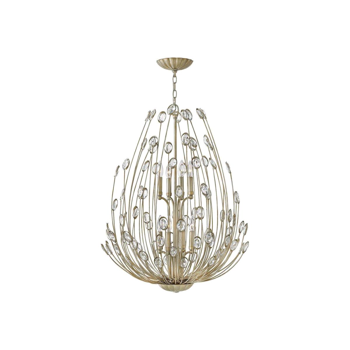 Tulah 8 Light Chandelier Silver Finish, E14 - Silver