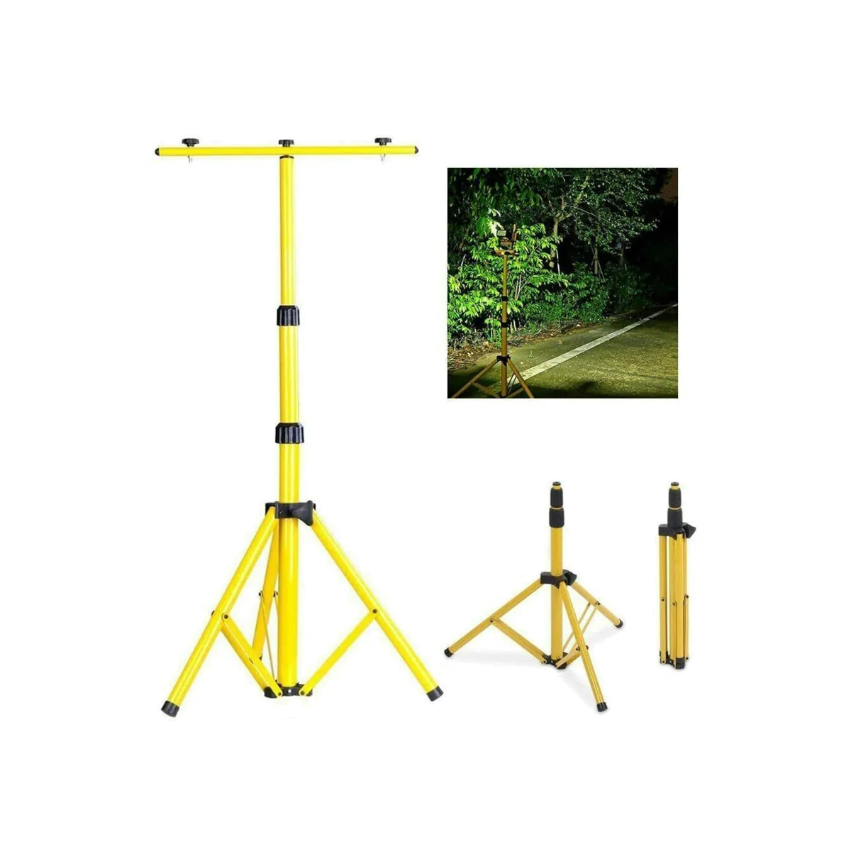 LED Flood Light Tripod Stand - Yellow – image 1