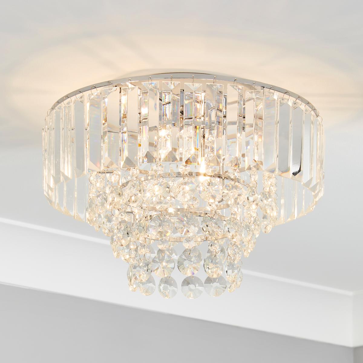 Chrissy Prism Bar Semi Flush Ceiling Light - Chrome – image 5