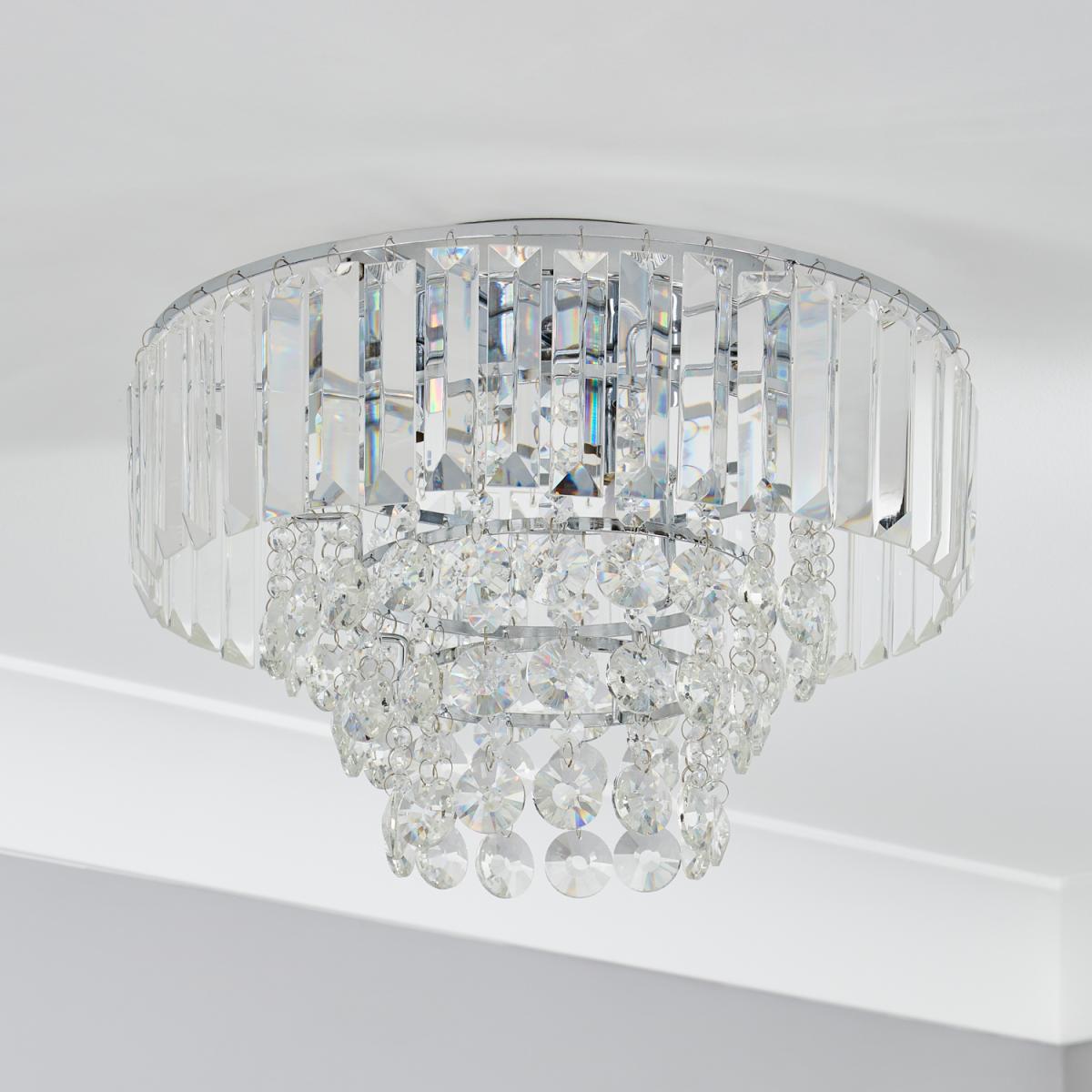 Chrissy Prism Bar Semi Flush Ceiling Light - Chrome – image 6