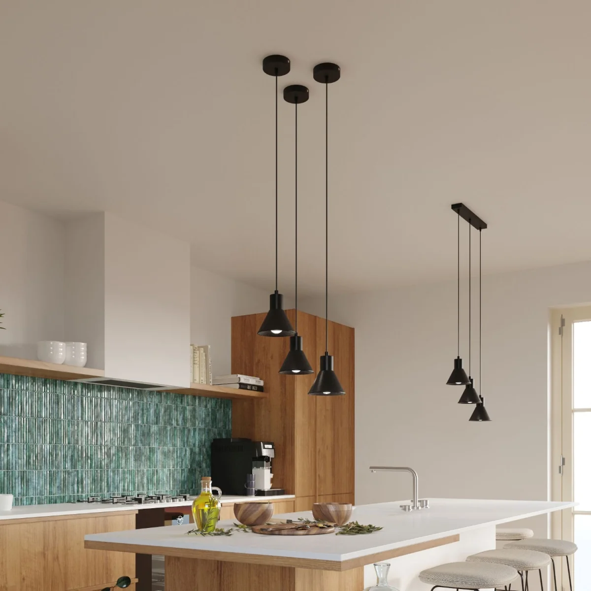 Pendant lamp TALEJA 3 black [E27] - black – image 5