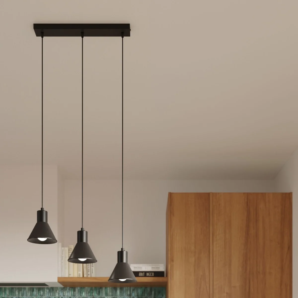 Pendant lamp TALEJA 3 black [E27] - black – image 6