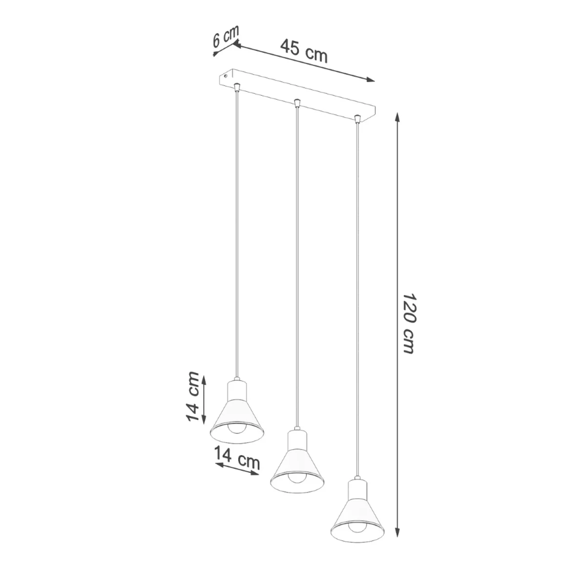 Pendant lamp TALEJA 3 black [E27] - black – image 7