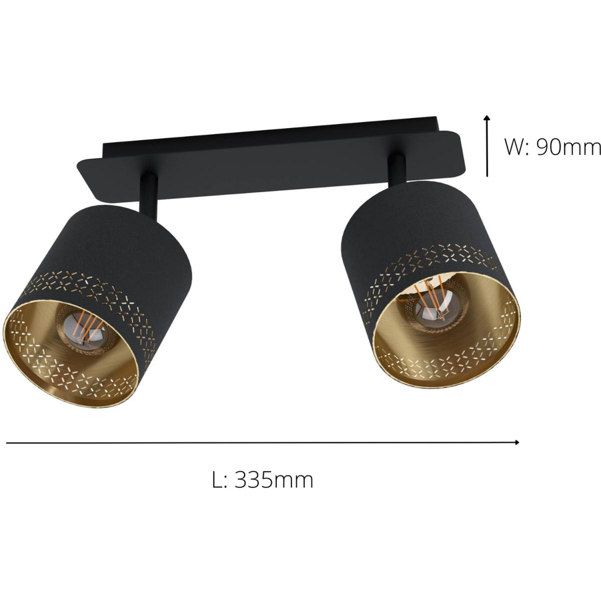 EGLO Esteperra Decorative BlackGold 2-Light Spotlight - Black – image 3