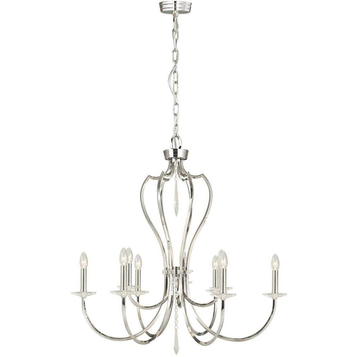 Pimlico 9 Light Chandelier Polished Nickel Finish, E14 - Polished Nickel – image 2