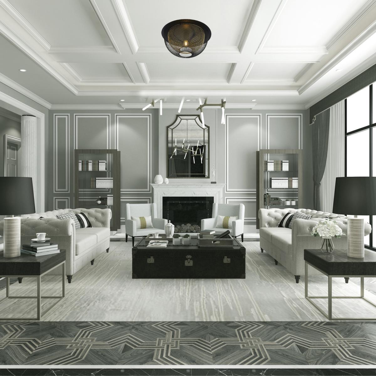 Orleans Matt Black and Gold Flush - Black – image 2
