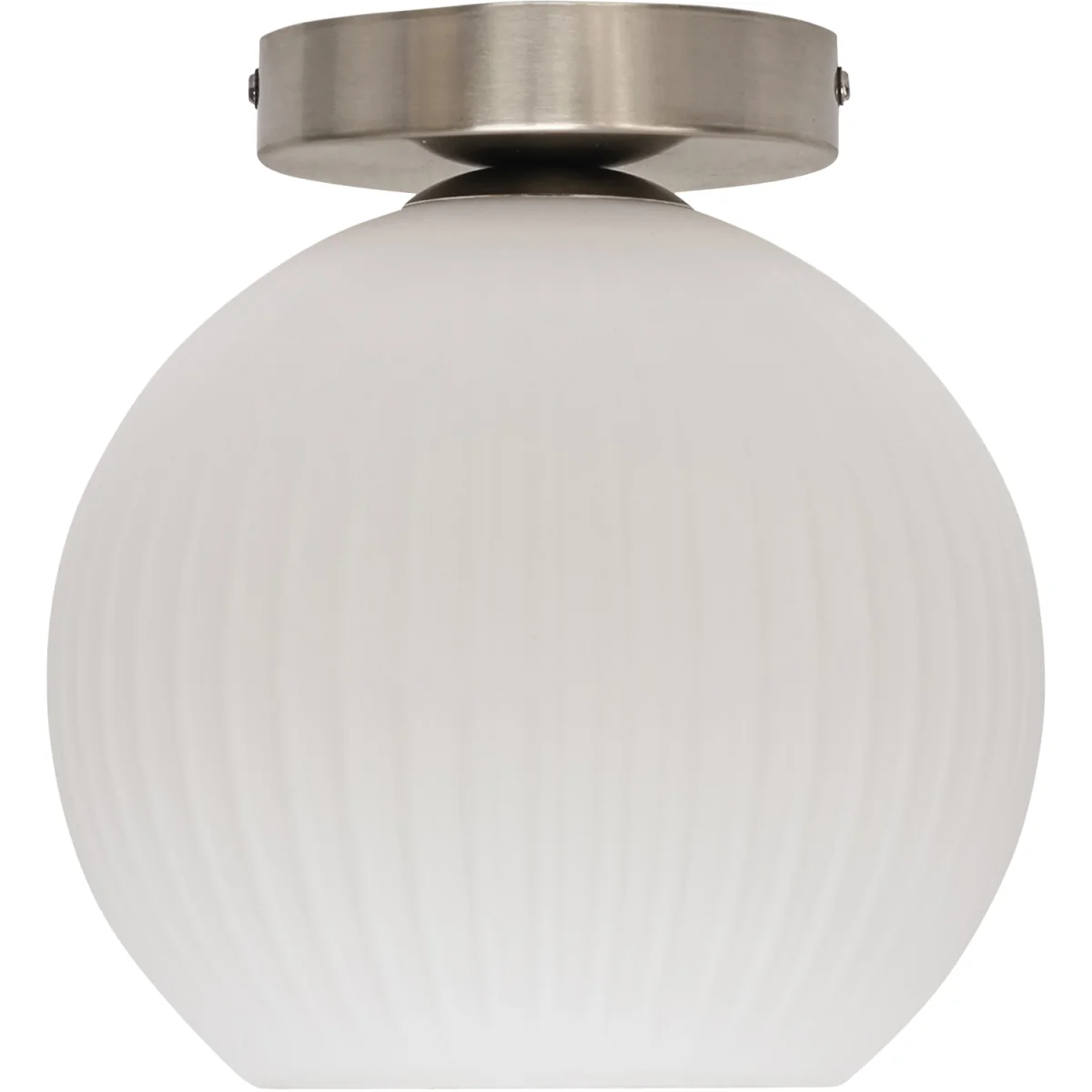 Set Of 2 Betchley White Glass Satin Nickel Ceiling Light Fittings - Satin Nickel & White – image 2