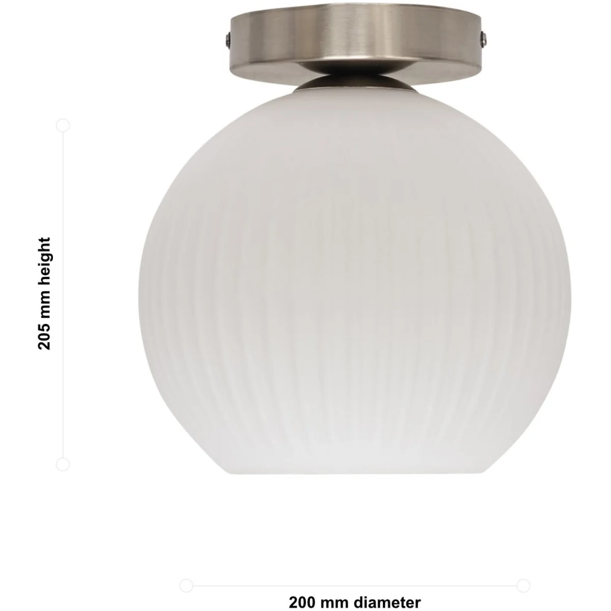 Set Of 2 Betchley White Glass Satin Nickel Ceiling Light Fittings - Satin Nickel & White – image 6