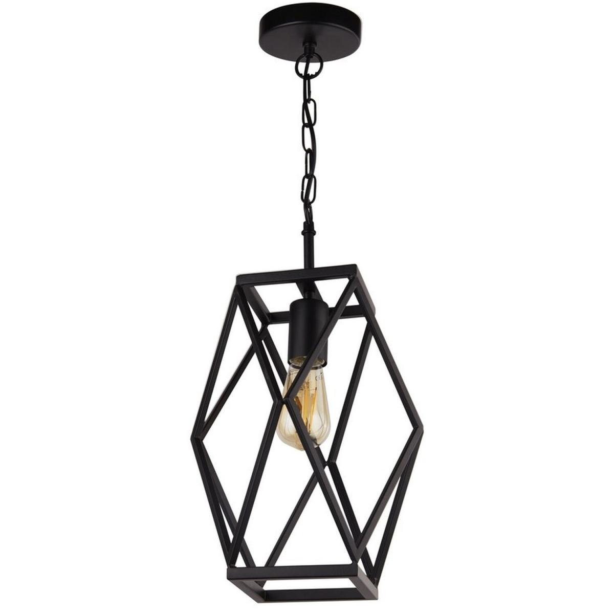 Chassis 1 Light Black Cage Ceiling Pendant Lamp - Matt Black – image 2