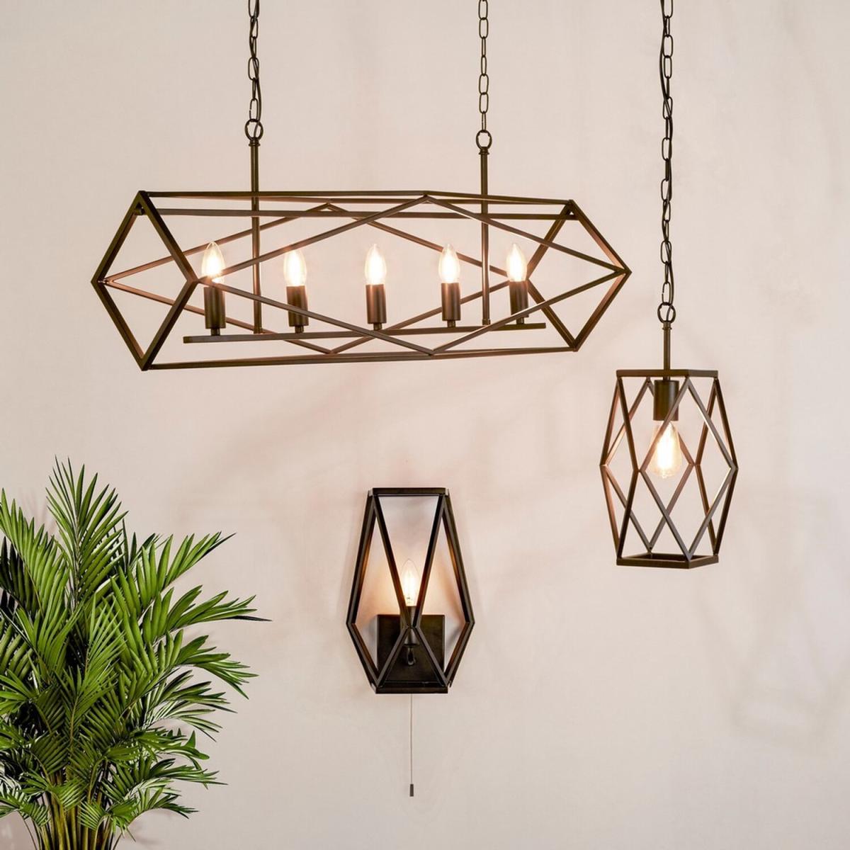 Chassis 1 Light Black Cage Ceiling Pendant Lamp - Matt Black – image 3