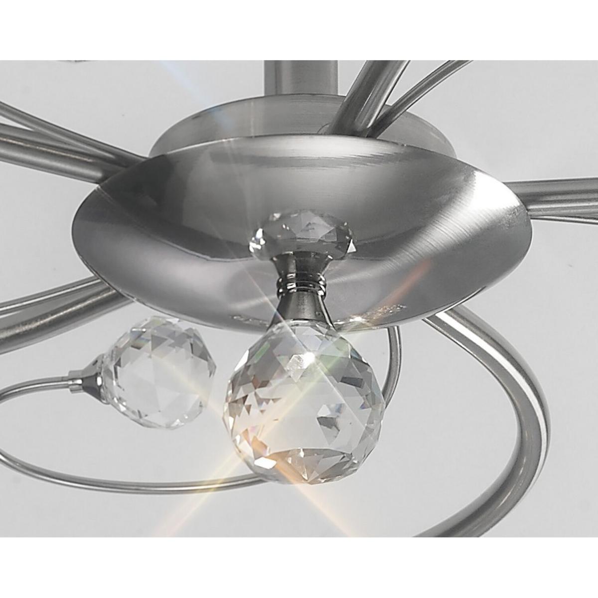 Cara Flush Ceiling 5 Light Satin Nickel, Crystal - Satin Nickel – image 5