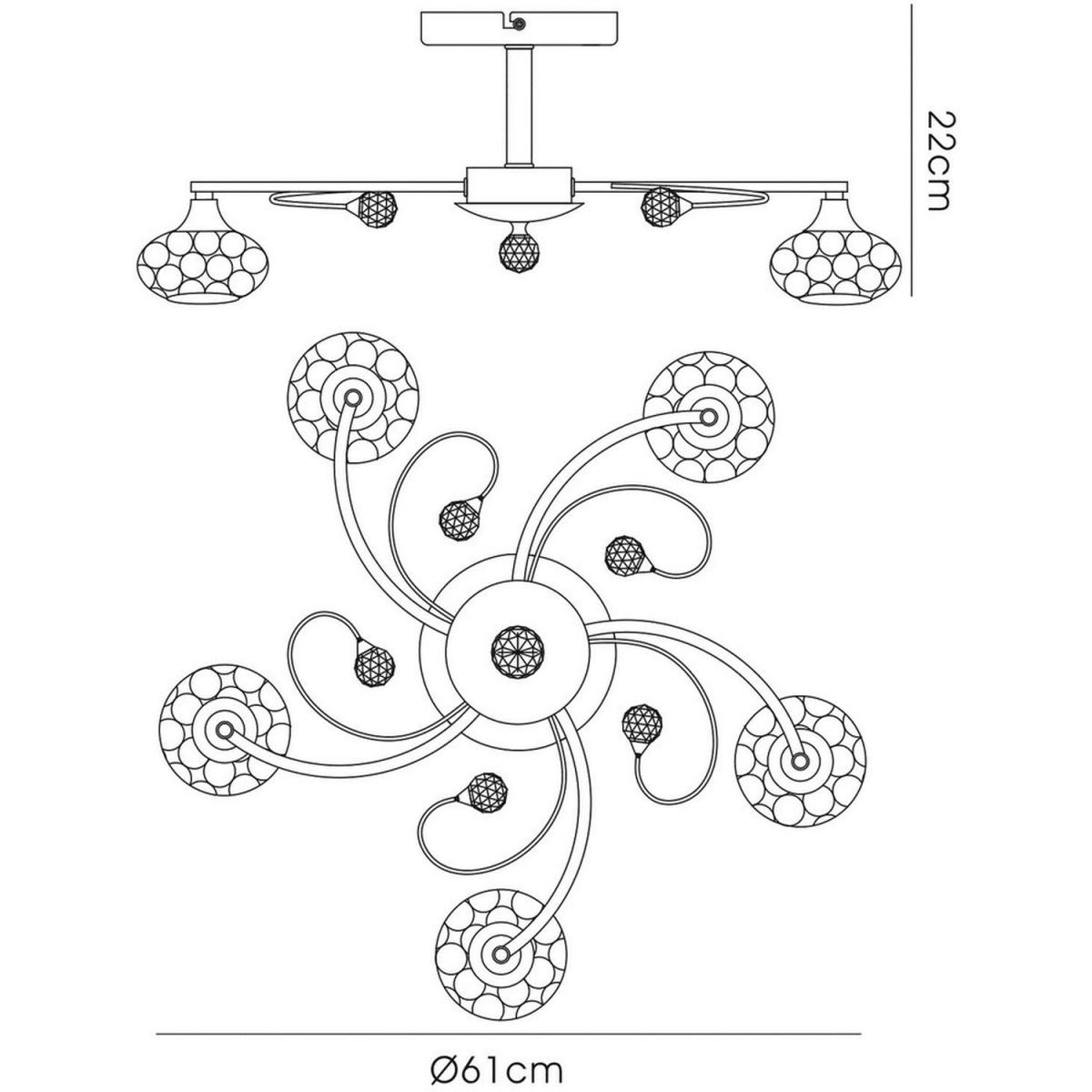 Cara Flush Ceiling 5 Light Satin Nickel, Crystal - Satin Nickel – image 6