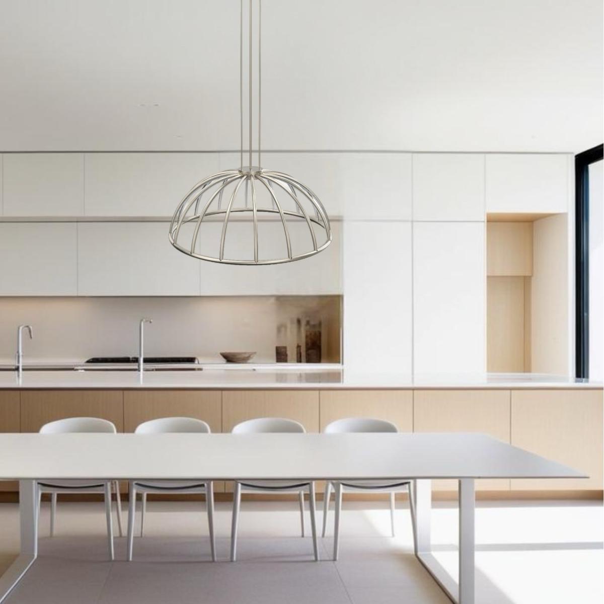 PARAPLU Hemisphere LED Ceiling Pendant - Satin Nickel