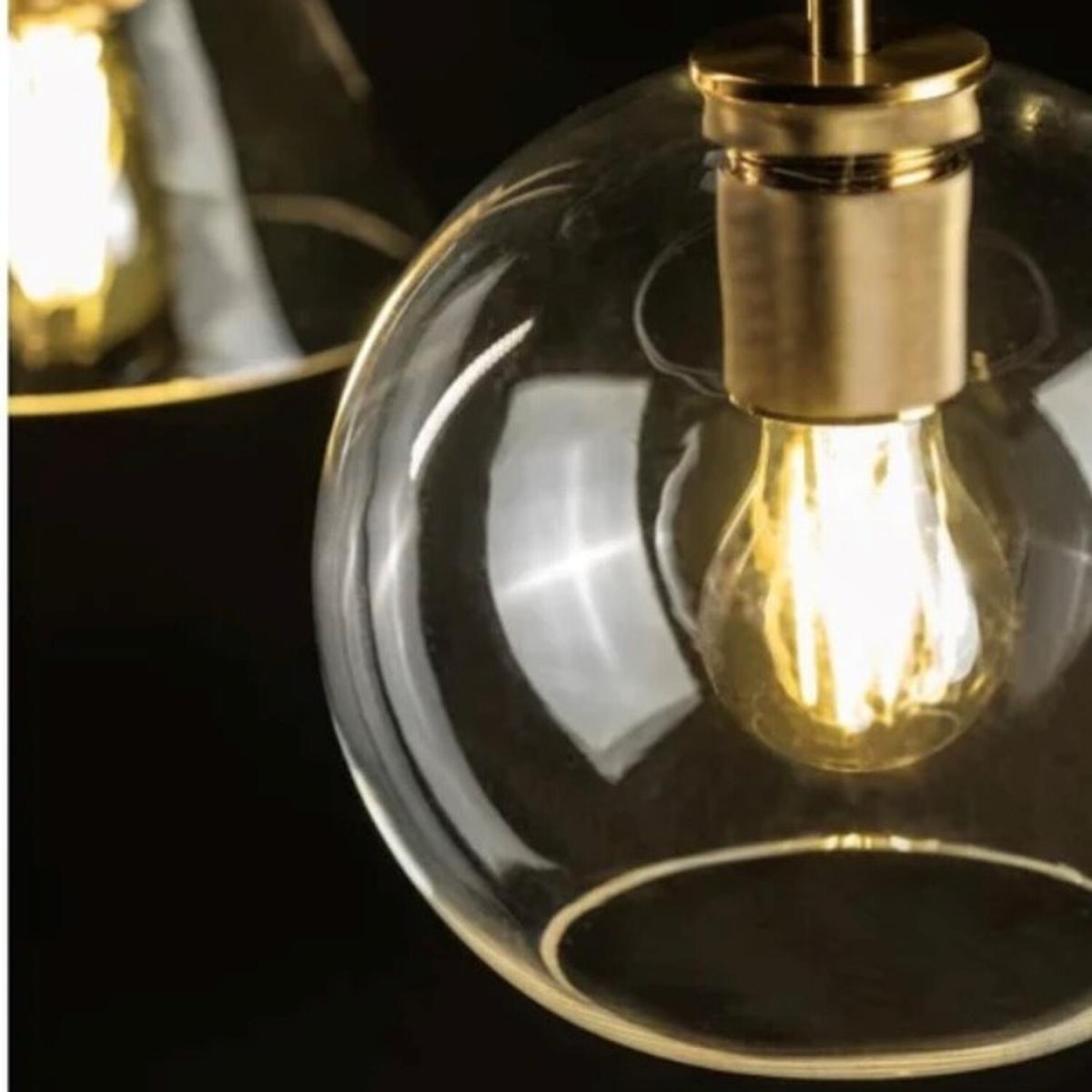 CGC CREE Gold Glass Globe Ceiling Pendant Light Adjustable Height - gold – image 2