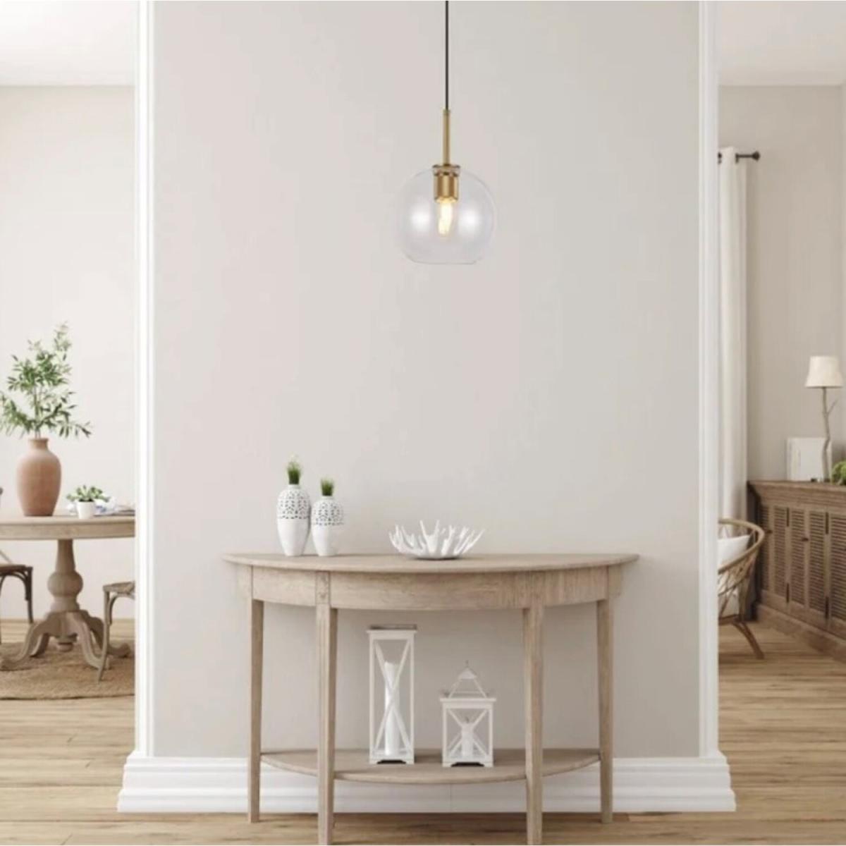 CGC CREE Gold Glass Globe Ceiling Pendant Light Adjustable Height - gold – image 4