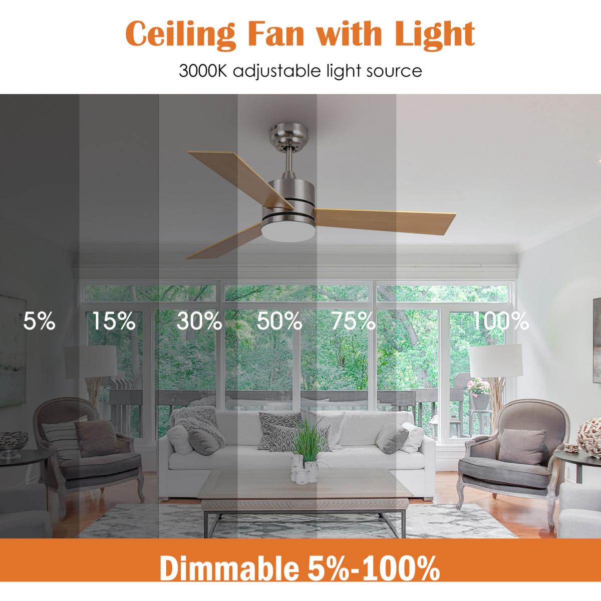 Sand Nickel Indoor Ceiling Fan - Brushed Nickel – image 2