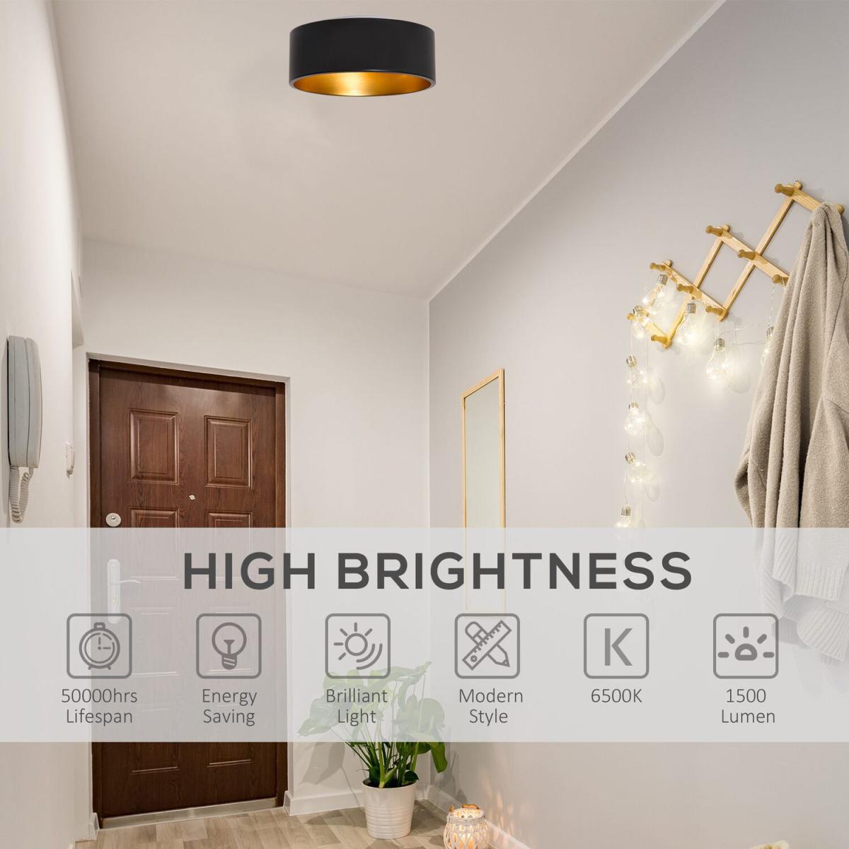 LED Ceiling Light Modern Lamp Cold White Light - Black,gold,white – image 4