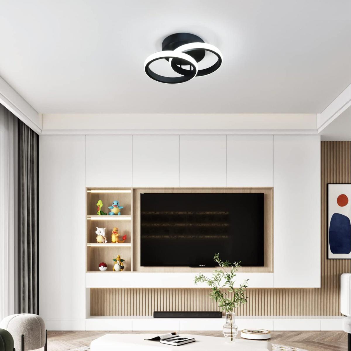 Acrylic LED Semi Flush Mount Ceiling Light - Black / 2000 – image 2