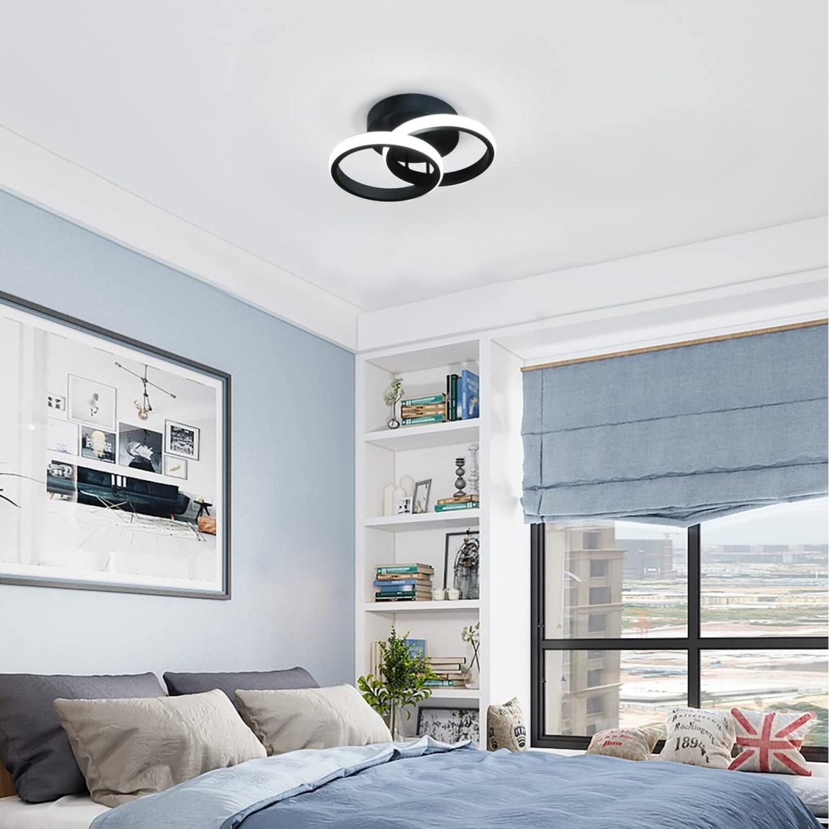 Acrylic LED Semi Flush Mount Ceiling Light - Black / 2000 – image 6
