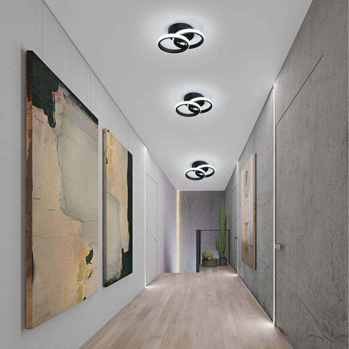 Acrylic LED Semi Flush Mount Ceiling Light - Black / 2000 – image 7