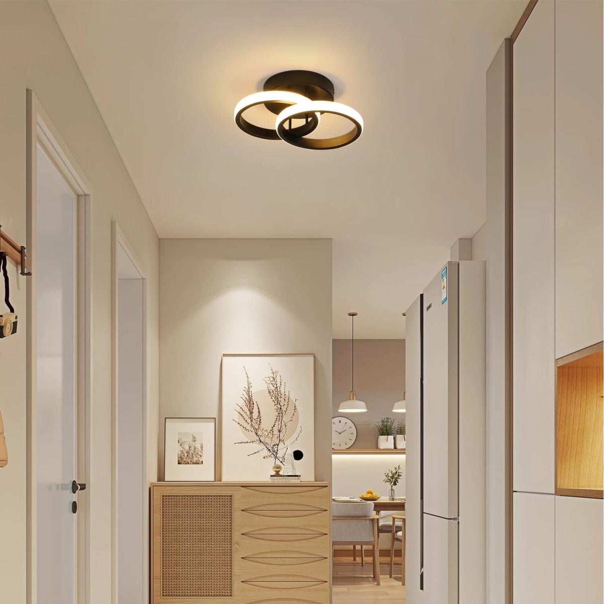 Acrylic LED Semi Flush Mount Ceiling Light - Black / 2000 – image 8