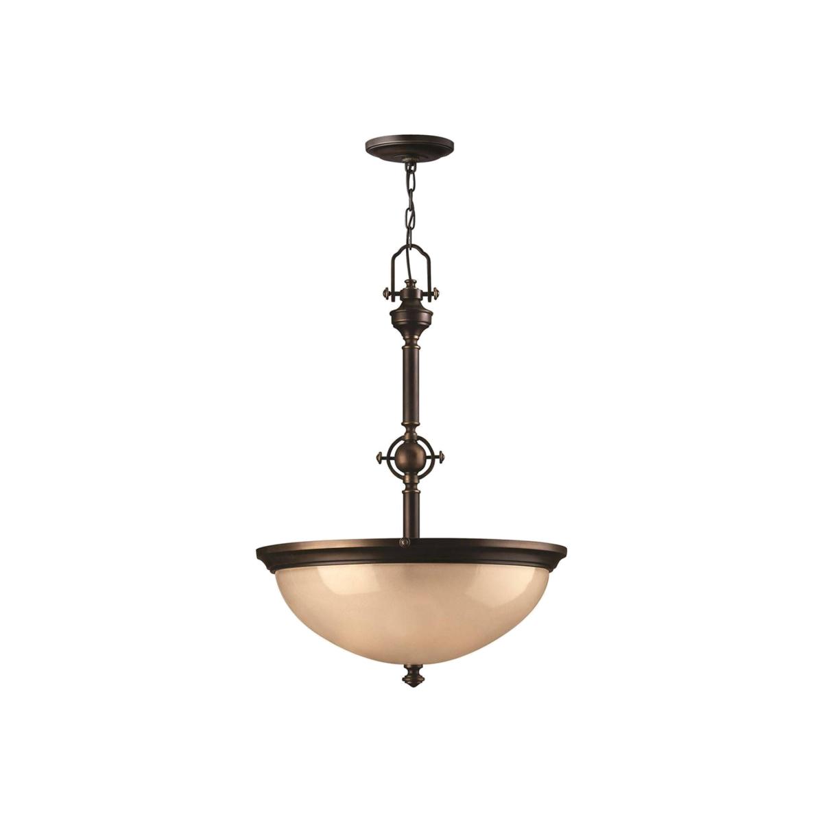 Mayflower 3 Light Ceiling Pendant Bronze, E27 - Bronze