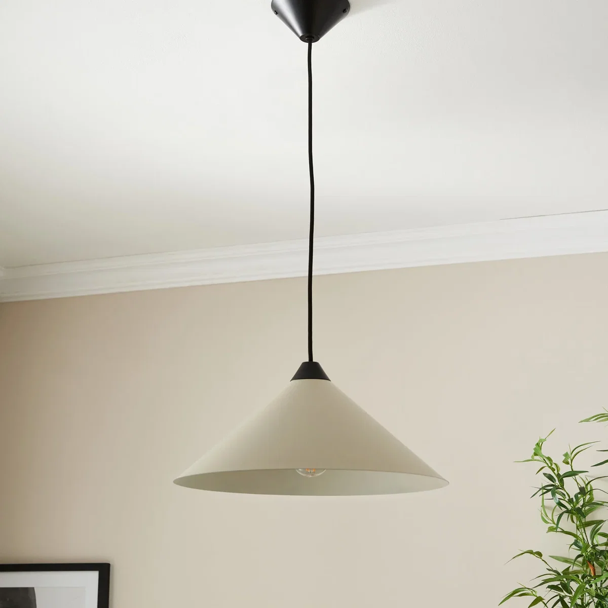 Fontana Taupe With Black Detail 40cm Diameter Ceiling Pendant Light - Cream – image 2