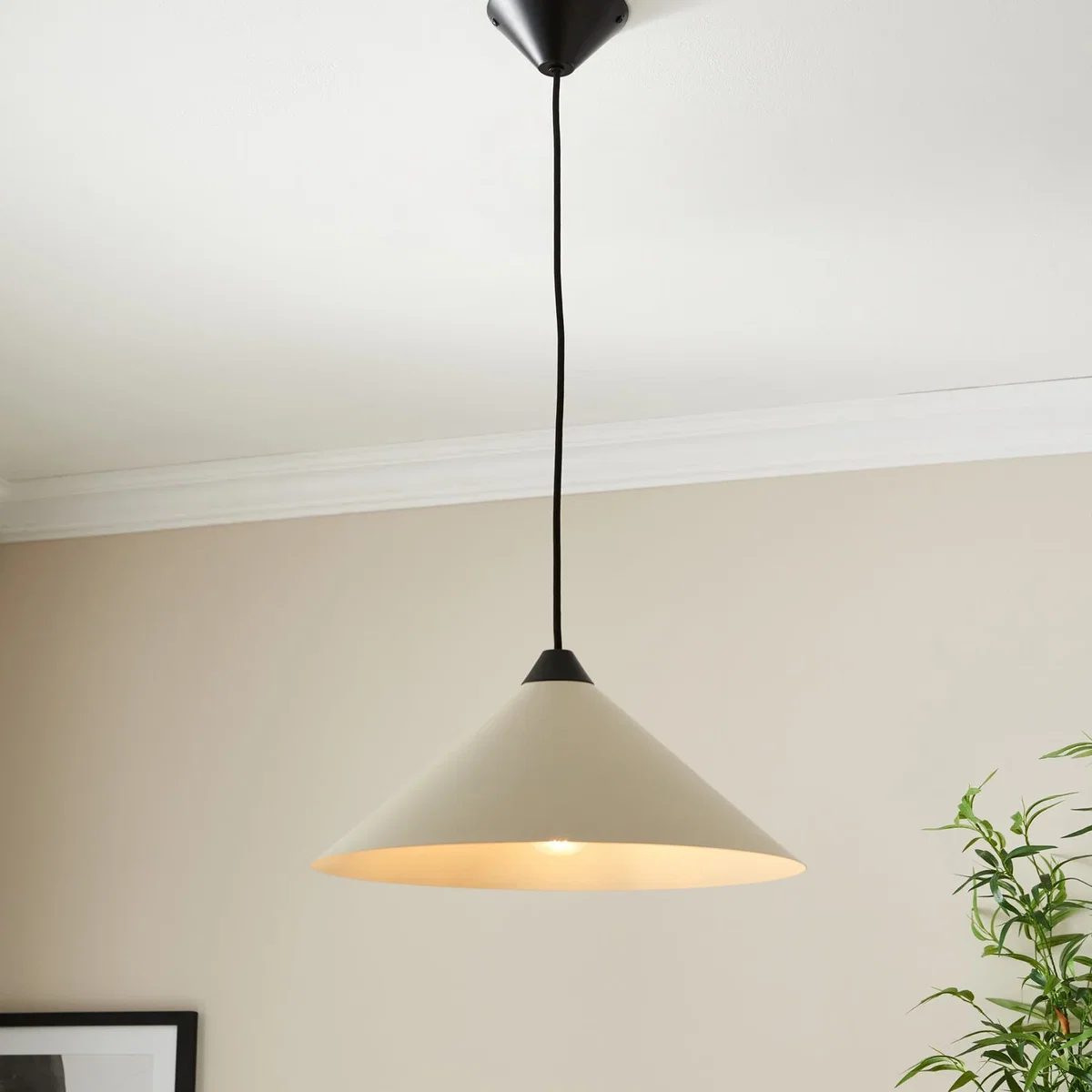 Fontana Taupe With Black Detail 40cm Diameter Ceiling Pendant Light - Cream – image 3