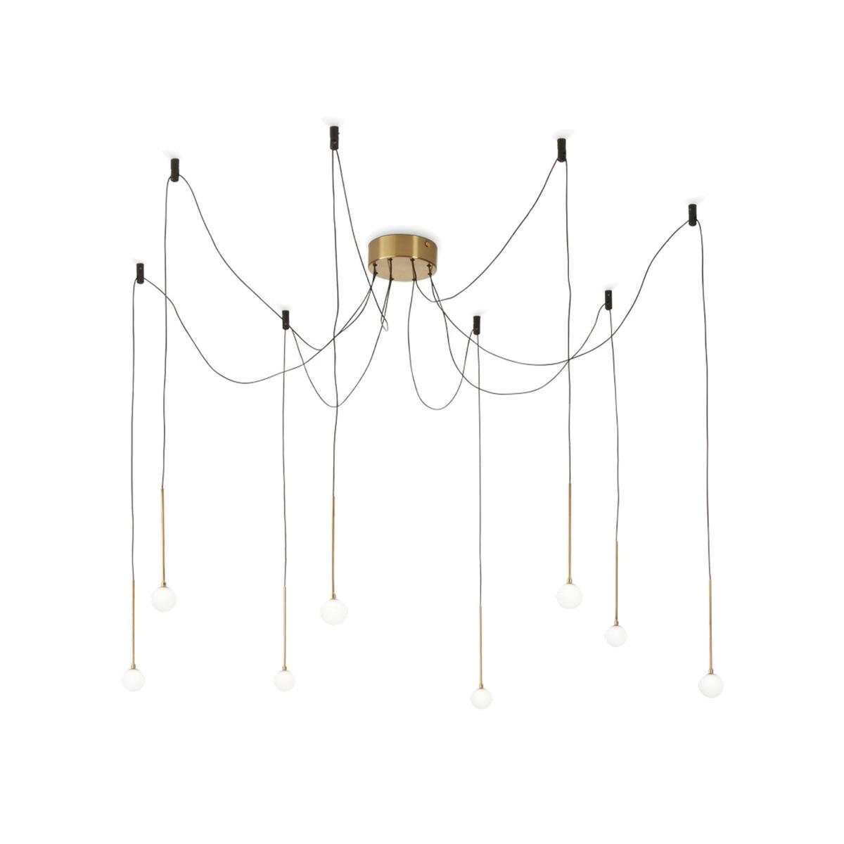 LUCCIOLA 8 Light LED Cluster Pendant Ceiling Light Non-Dim - Brass